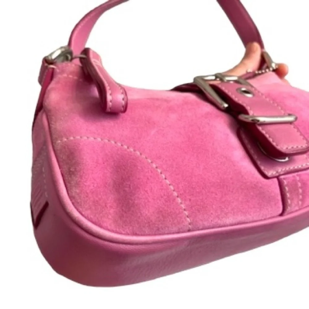 Coach vintage y2k RARE 7558 vintage mini soho Hampton bag pink suede